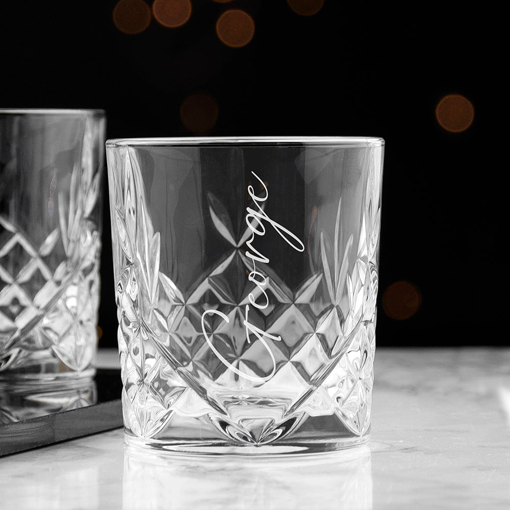 Personalised Crystal Whisky Tumbler Glass