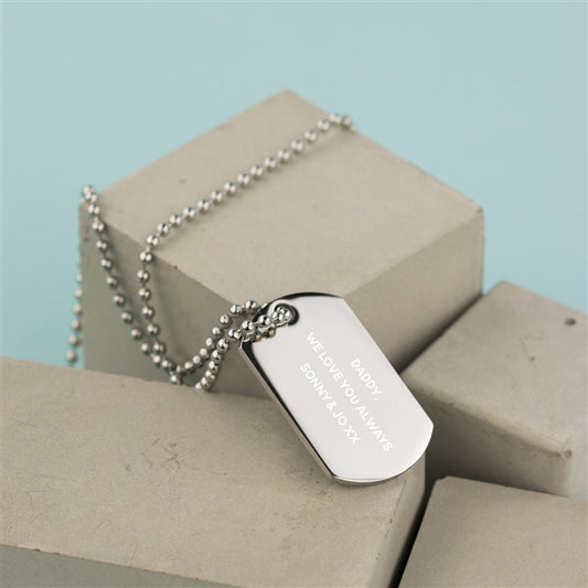 Personalised Engraved Sterling Silver Dog Tag