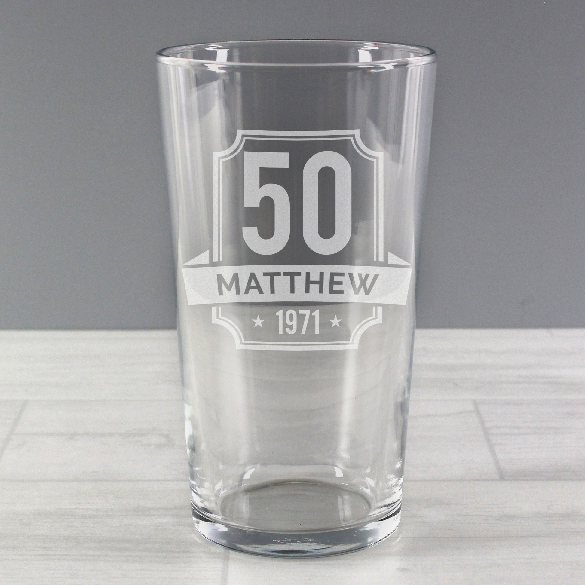 Personalised Big Age & Name Birthday Pint Glass - 18th 21st 30th 40th