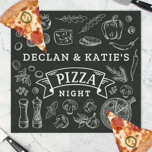 Personalised Pizza Night Glass Chopping Board