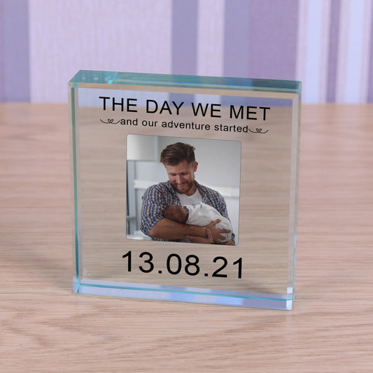 Personalised Photo Glass Token - The Day We Met Gift