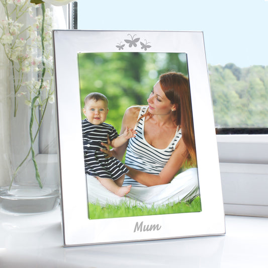  Mum Silver 5x7 Photo Frame - Butterfly - Gift For Mum