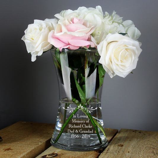 Personalised Memorial Glass Vase