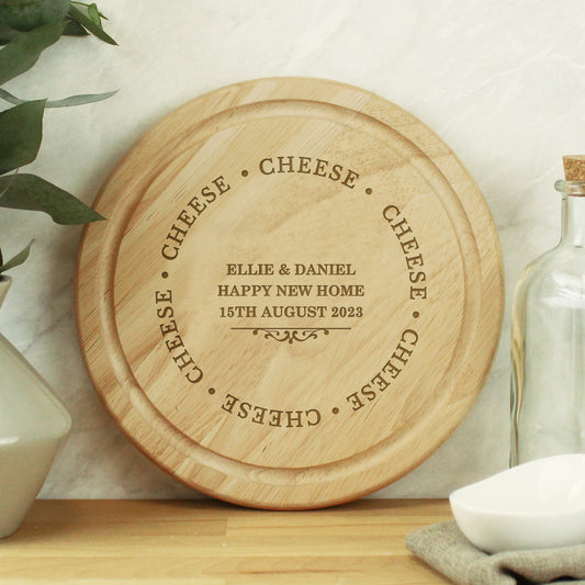 Personalised Cheese Round Chopping Board | New Home Gift