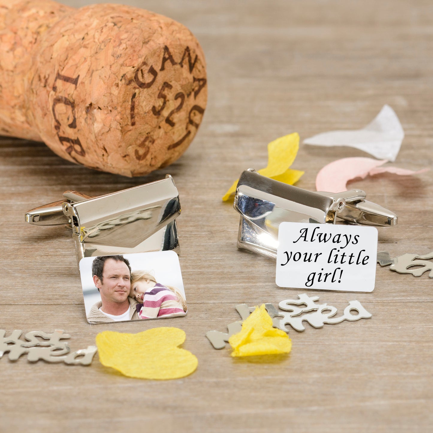 Personalised Envelope Cufflinks With Message & Photo