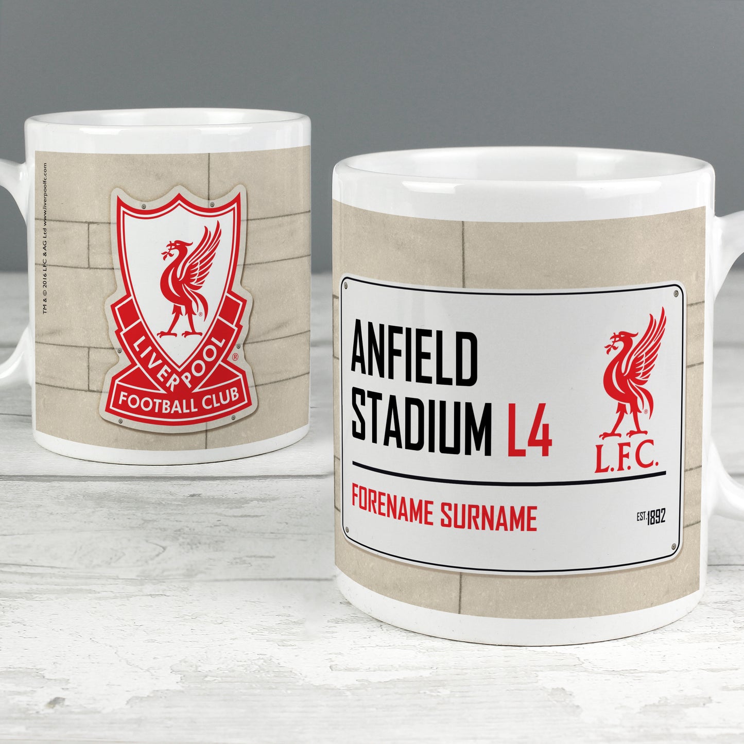 Liverpool FC Street Sign Personalised Mug