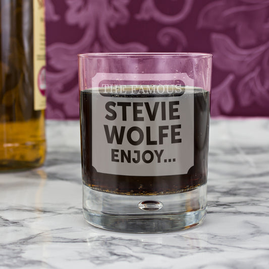 Personalised The Famous... Tumbler Bubble Glass - PCS Cufflinks & Gifts