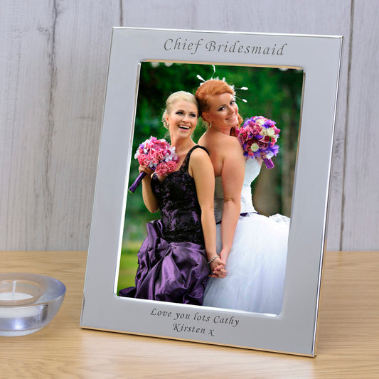 Personalised Chief Bridesmaid Silver Plated Photo Frame