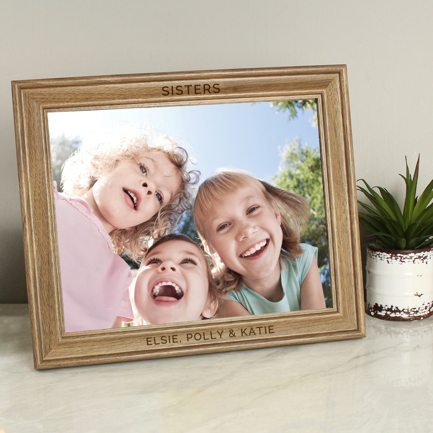 Personalised Any Message 10x8 Wooden Photo Frame