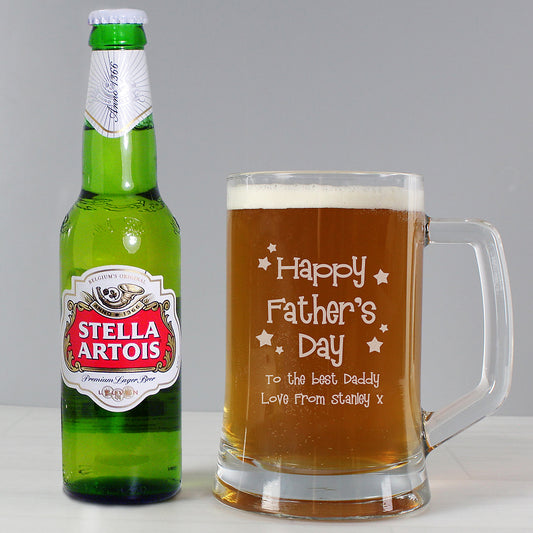 Personalised Happy Father's Day Beer Glass Set