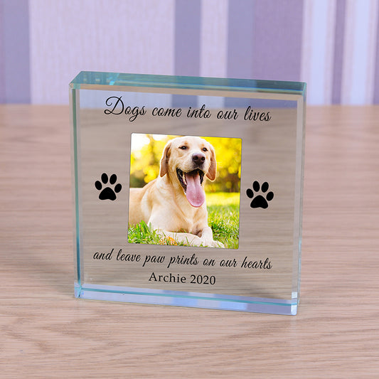 Personalised Photo Dog Memorial Token Keepsake - Paw Prints