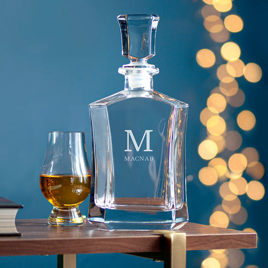 Personalised Luxury Monogram Whisky Decanter - PCS Cufflinks & Gifts