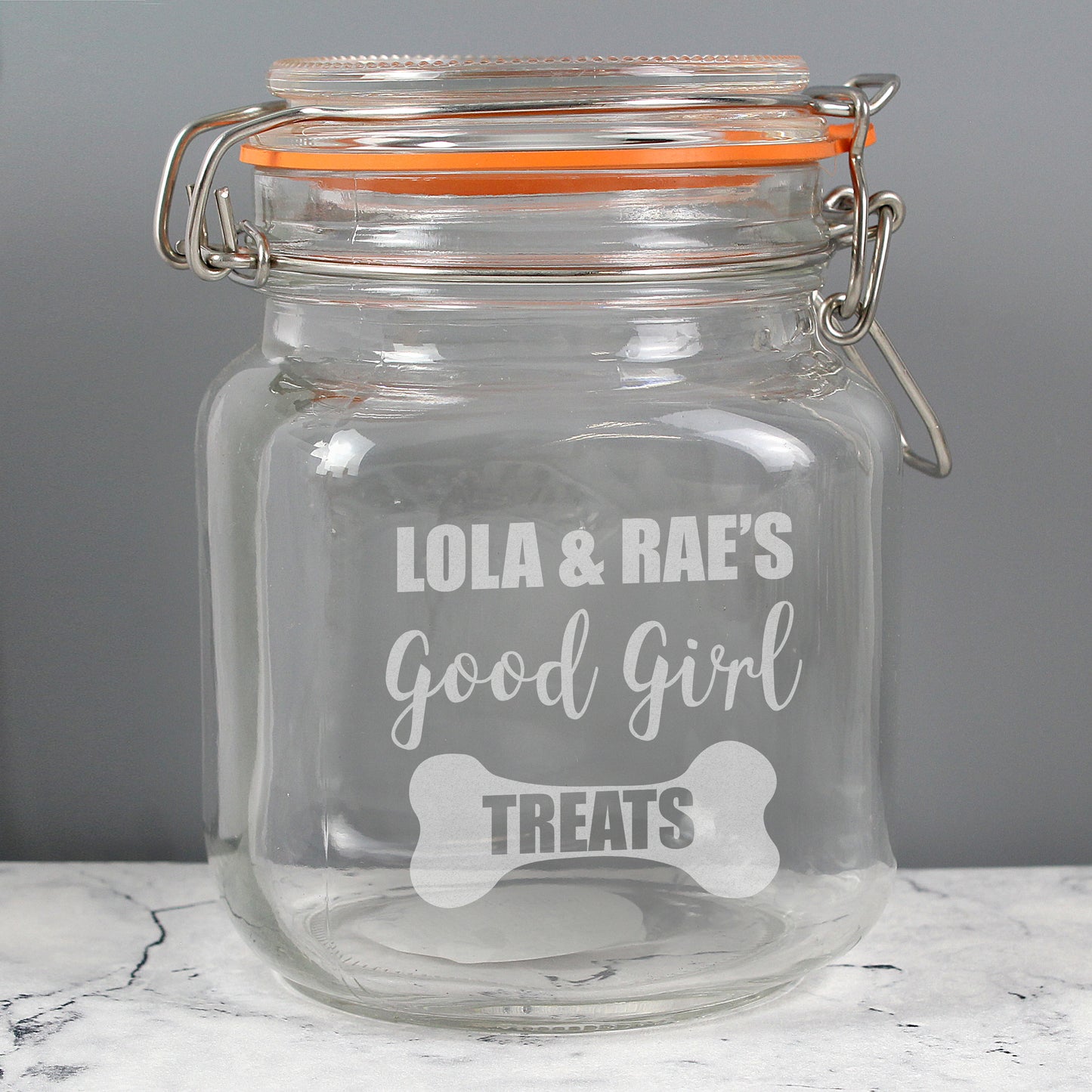 Personalised Good Girl Pet Treats Glass Kilner Jar