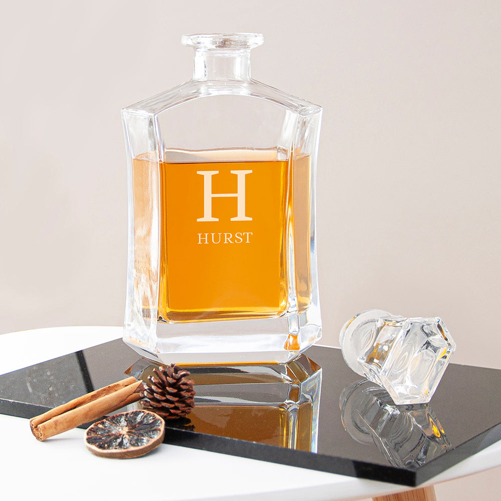 Personalised Luxury Monogram Whisky Decanter - PCS Cufflinks & Gifts