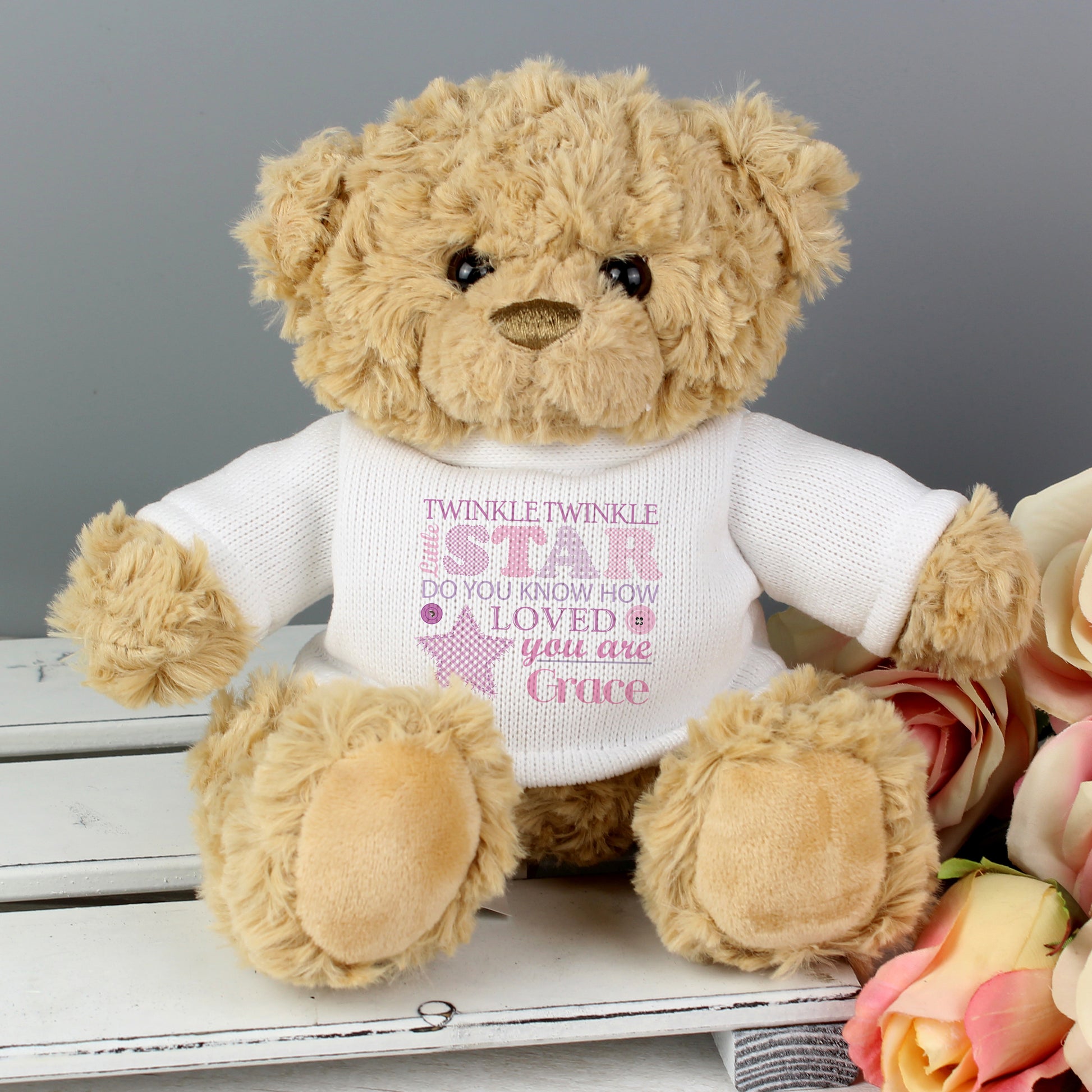 Personalised Twinkle Twinkle Little Star Girls Teddy Bear