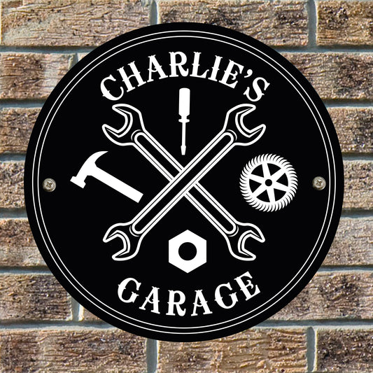 Personalised Black Garage Sign | Him | Dad | Grandad