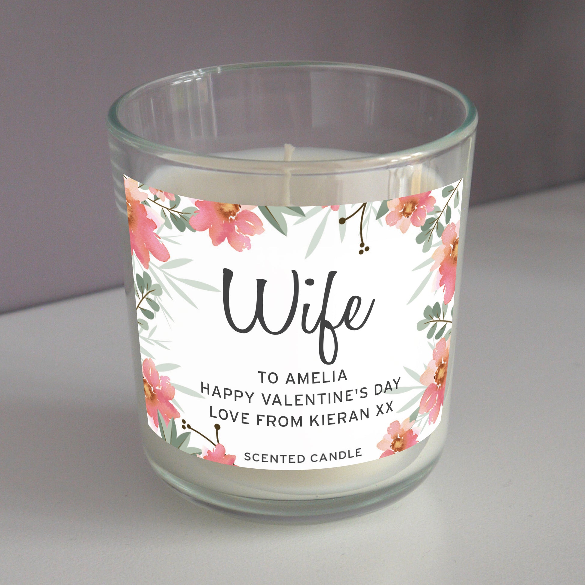Personalised Floral Sentimental Jar Candle