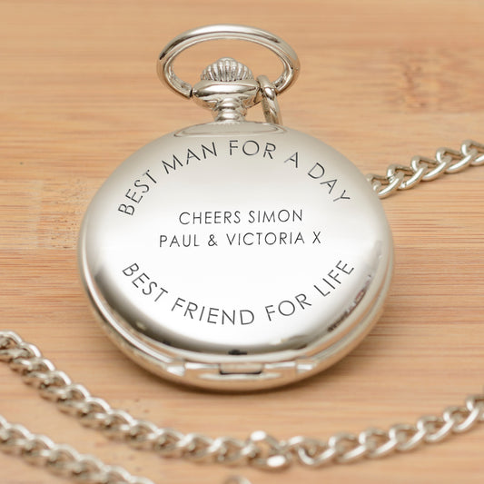Engraved Pocket Watch For Best Man - Best Man For A Day