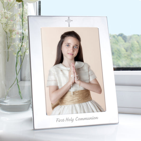 First Holy Communion Silver Photo Frame - 5x7 | Holy Communion Gift