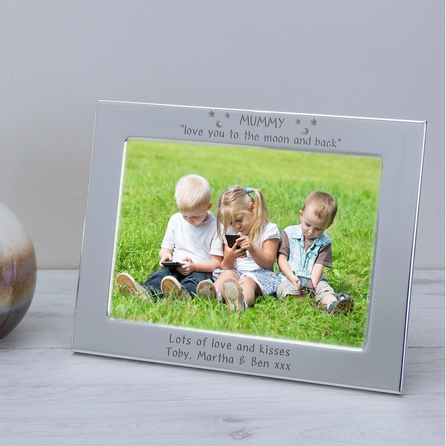 Personalised Mummy Love You To The Moon And Back Silver Plated Photo Frame