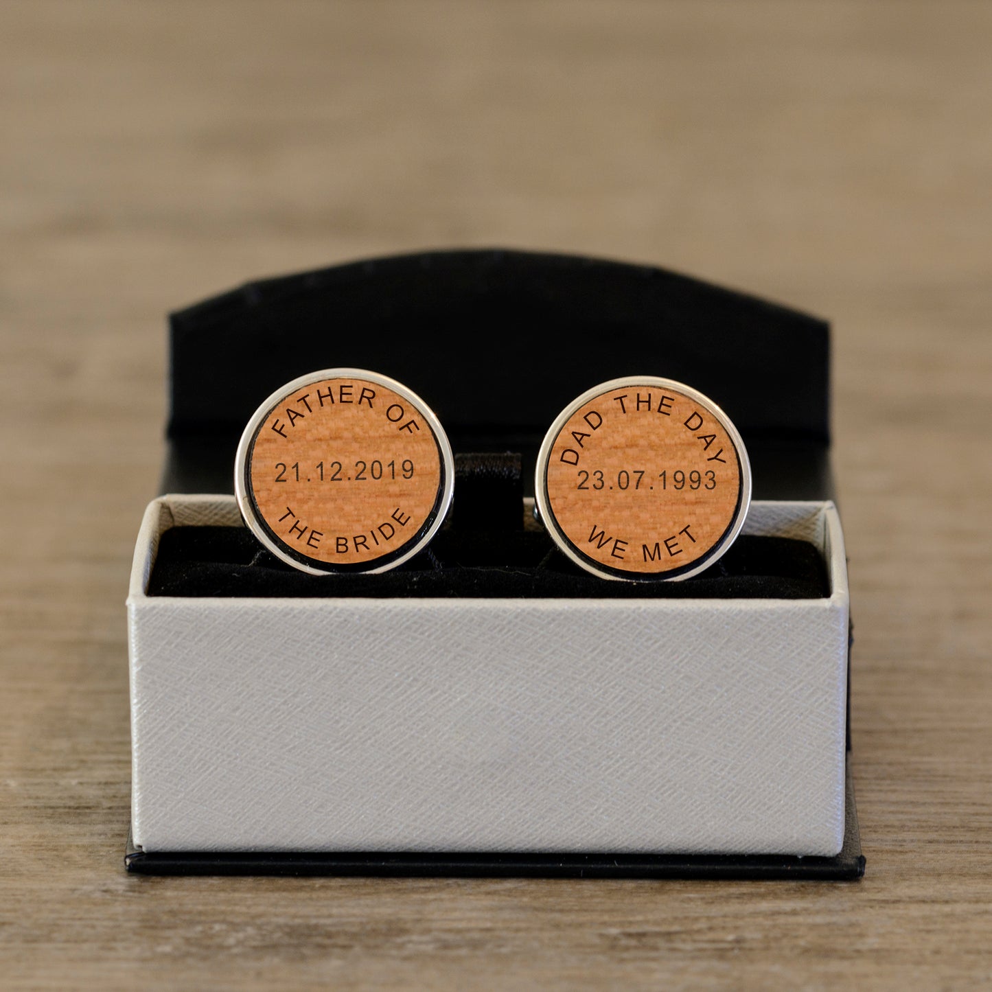 Personalised Father Of The Bride Cufflinks - Day We Met