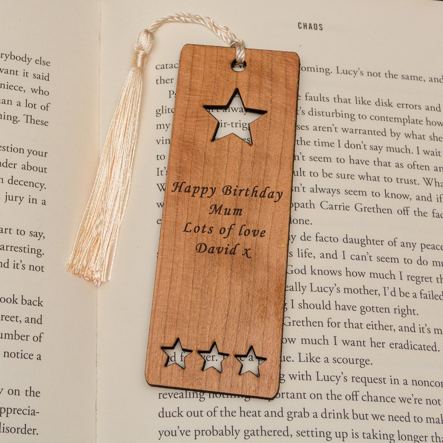 Personalised Wooden Bookmark - Your Message