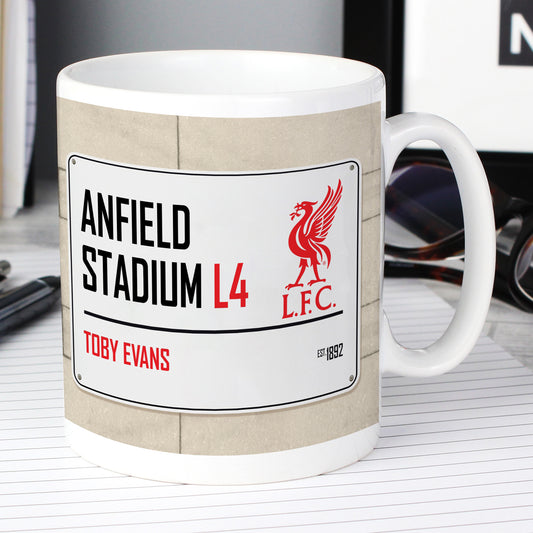 Liverpool FC Street Sign Personalised Mug