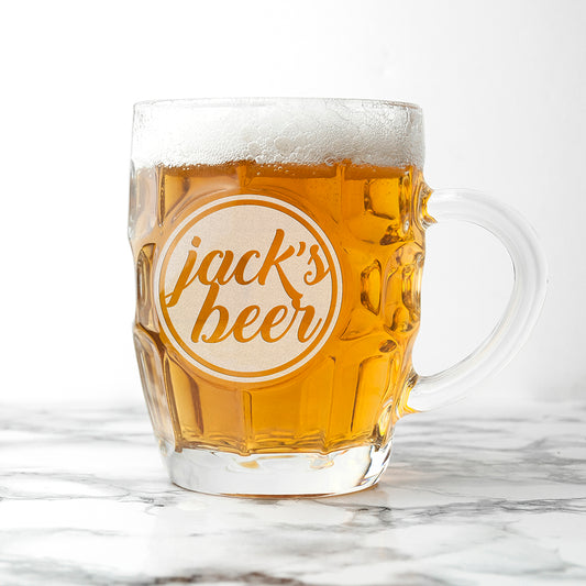 Personalised Statement Dimpled Beer Glass