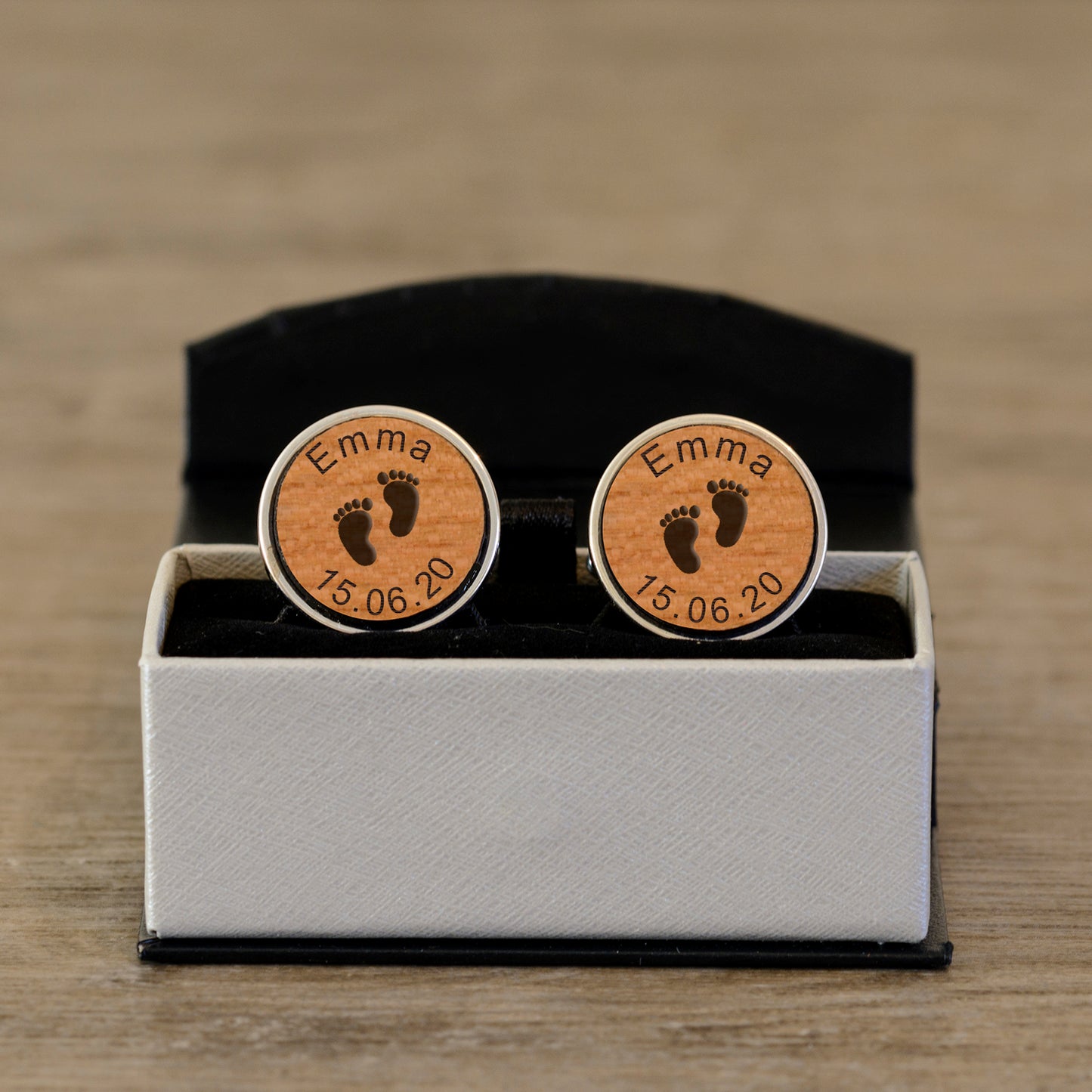 Personalised New Daddy Wooden Cufflinks