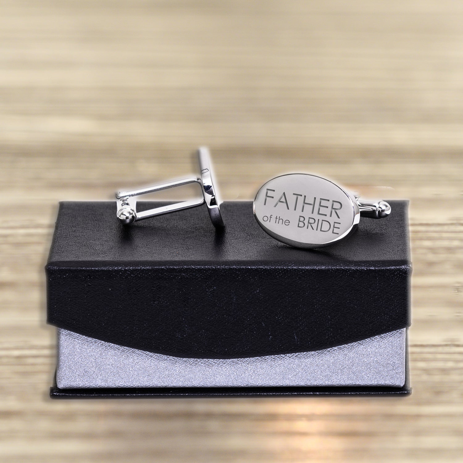 Personalised Wedding Party Role Oval Cufflinks