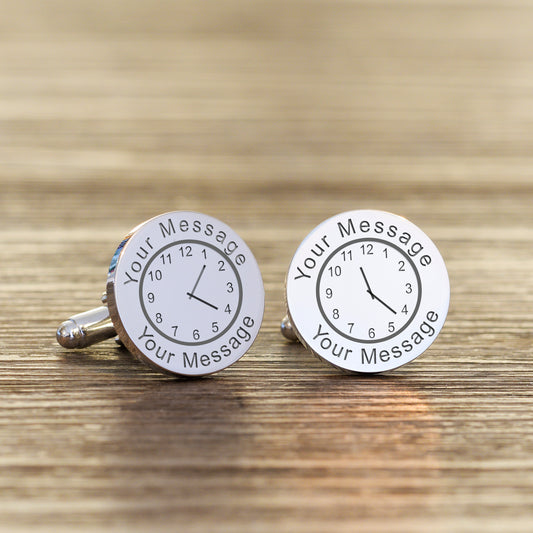 Personalised Any Message & Time Cufflinks