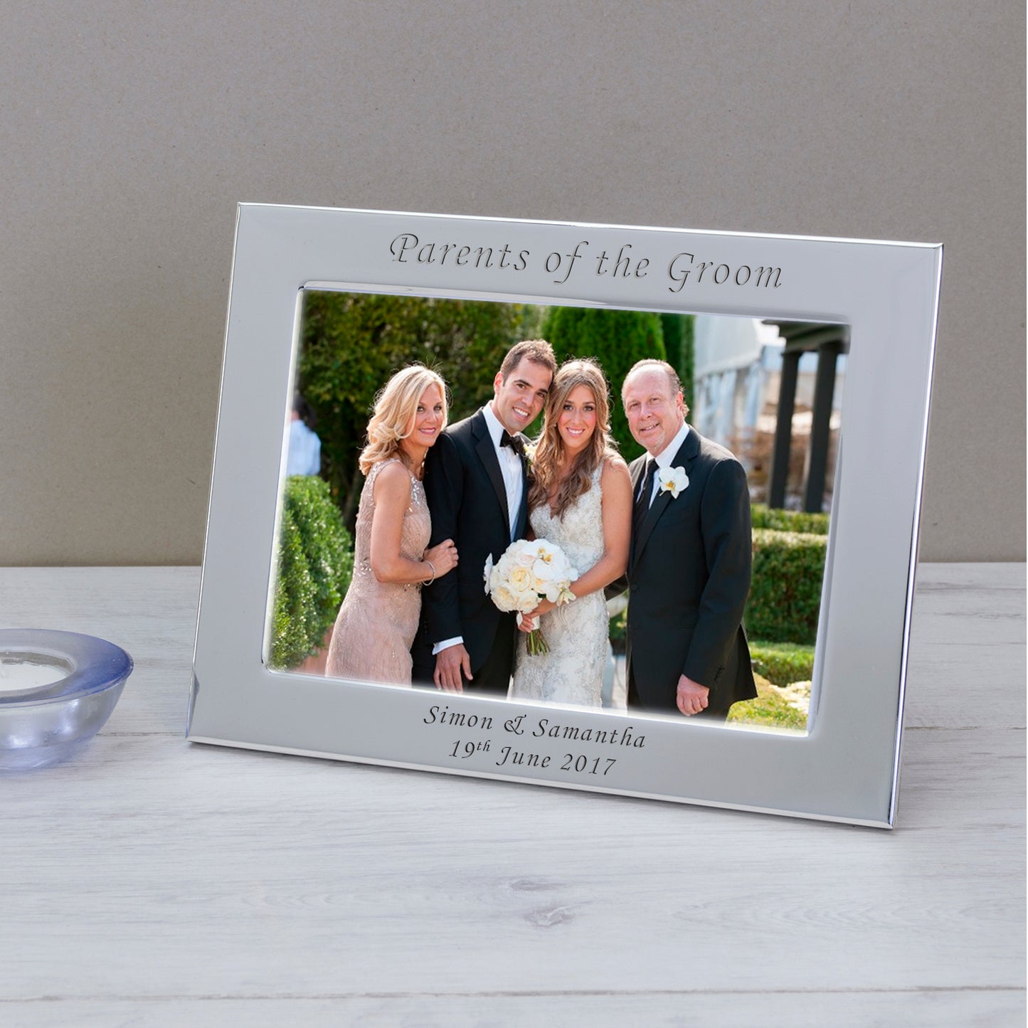 Personalised Parents Of The Groom Silver Plated Photo Frame