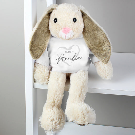 Personalised 'I Belong To' Bunny Rabbit Soft Toy