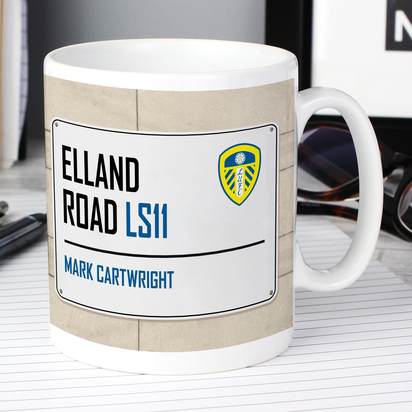Leeds United FC Street Sign Personalised Mug