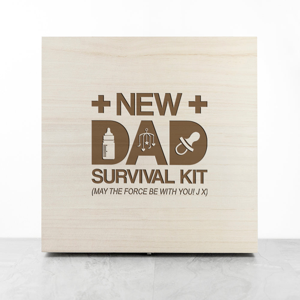 Personalised New Dad Survival Kit Storage Box