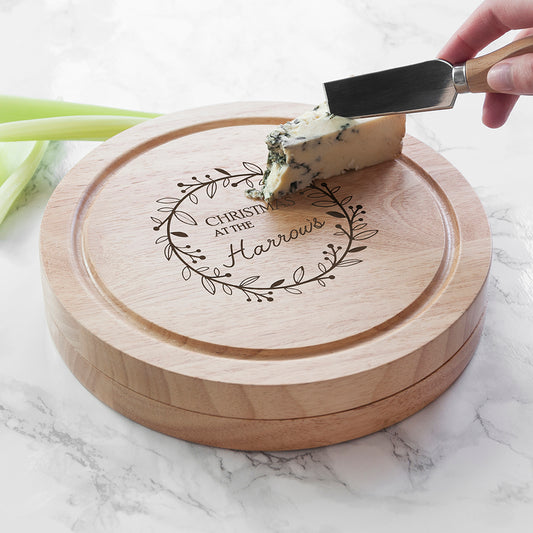 Personalised Classic Family Christmas Cheese Board Set