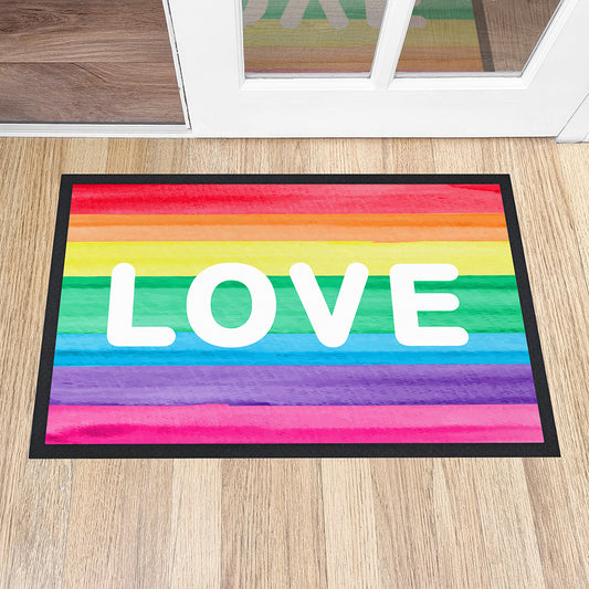 Personalised Rainbow Stripe Doormat - PCS Cufflinks & Gifts