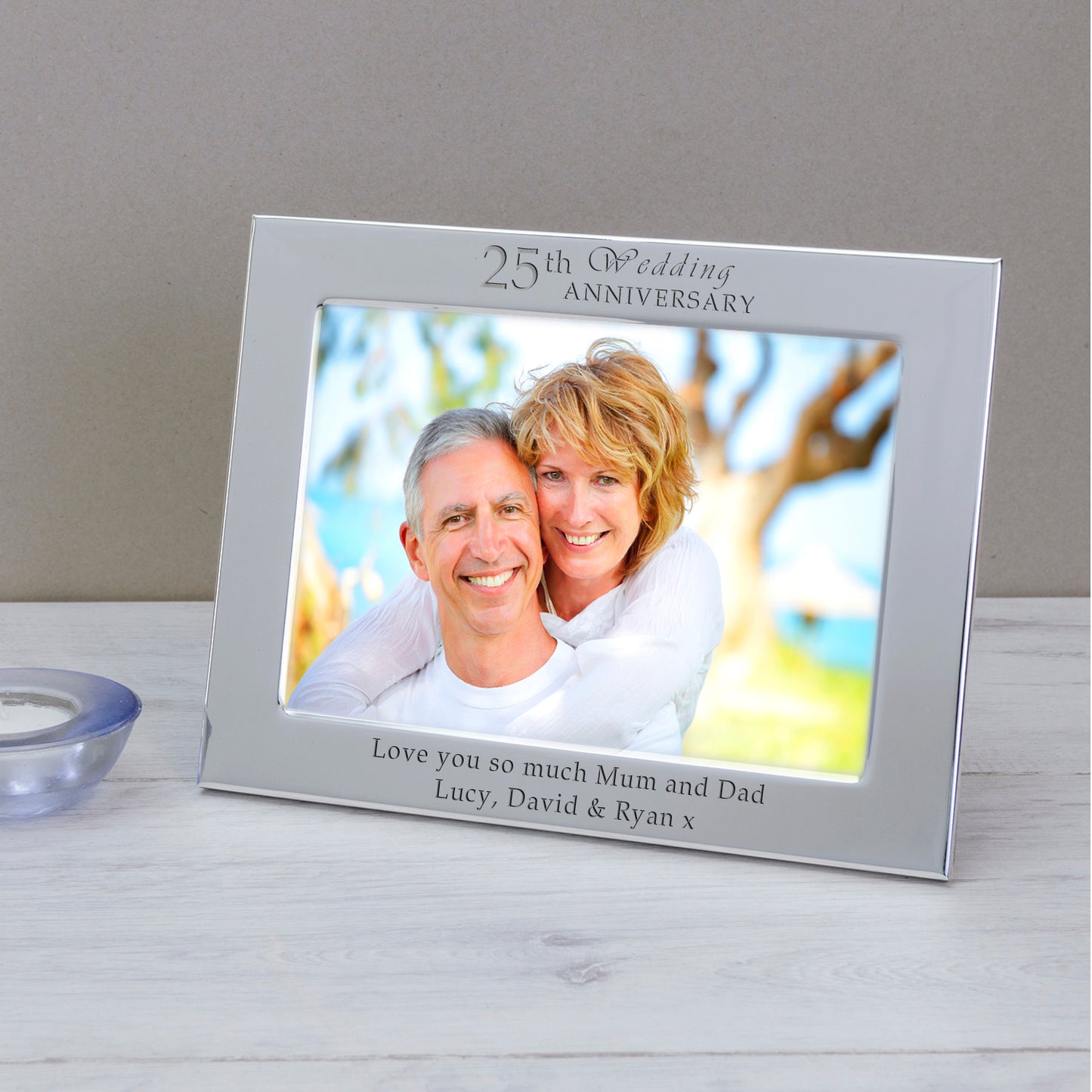 Personalised 25th Wedding ANNIVERSARY Silver Plated Photo Frame