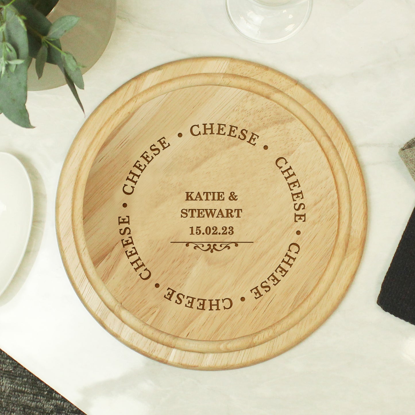 Personalised Cheese Round Chopping Board | New Home Gift