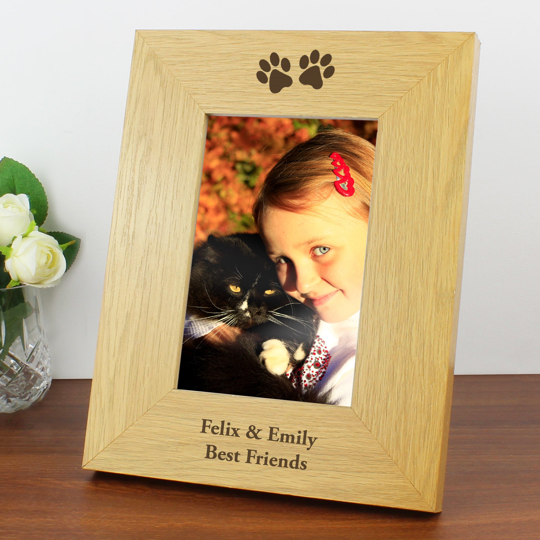 Personalised 4x6 Pet Paw Prints Photo Frame