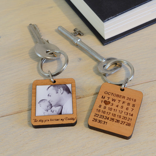 New Dad Photo Keyring - The day you became my Daddy!