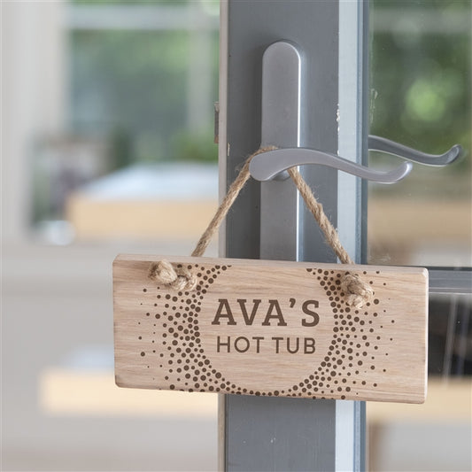 Personalised Wooden Hot Tub Sign