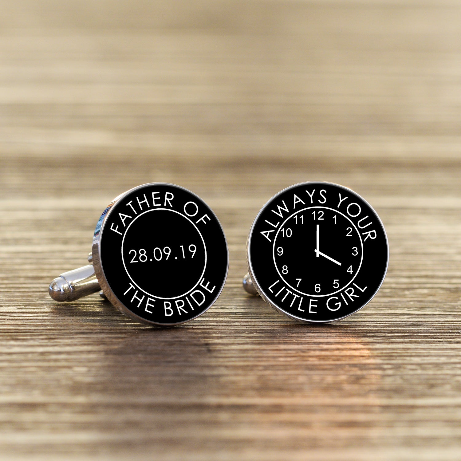 Personalised Always Your Little Girl Cufflinks