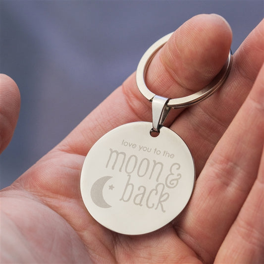 Personalised Engraved Love You To The Moon & Back Keyring