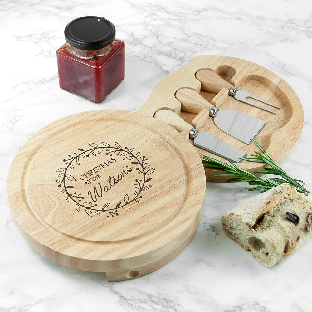 Personalised Classic Family Christmas Cheese Board Set