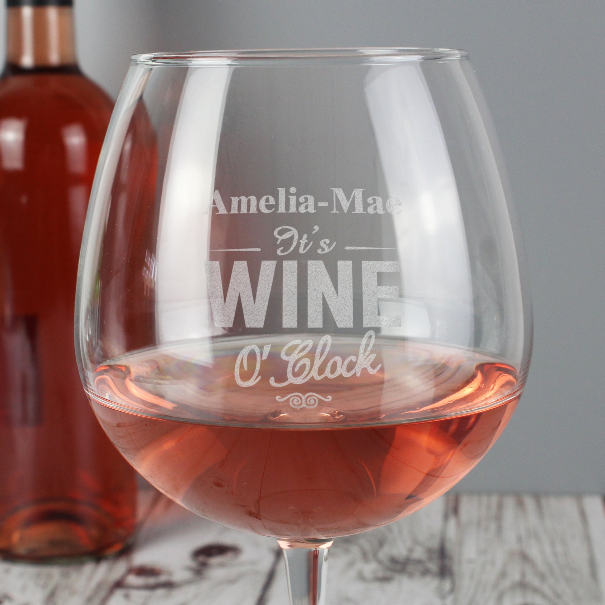 Personalised Wine O'Clock Giant Wine Glass