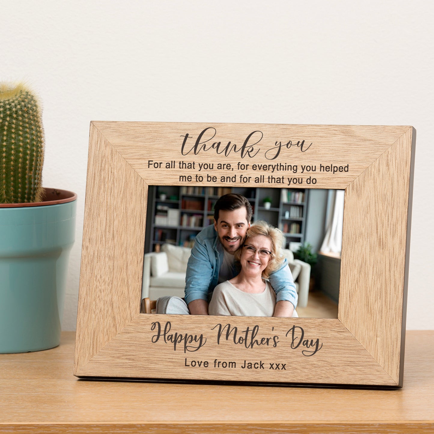 Personalised Happy Mothers Day Wood Photo Frame 6x4
