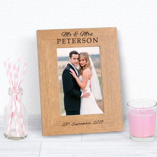 Personalised Wedding Wooden Photo Frame 