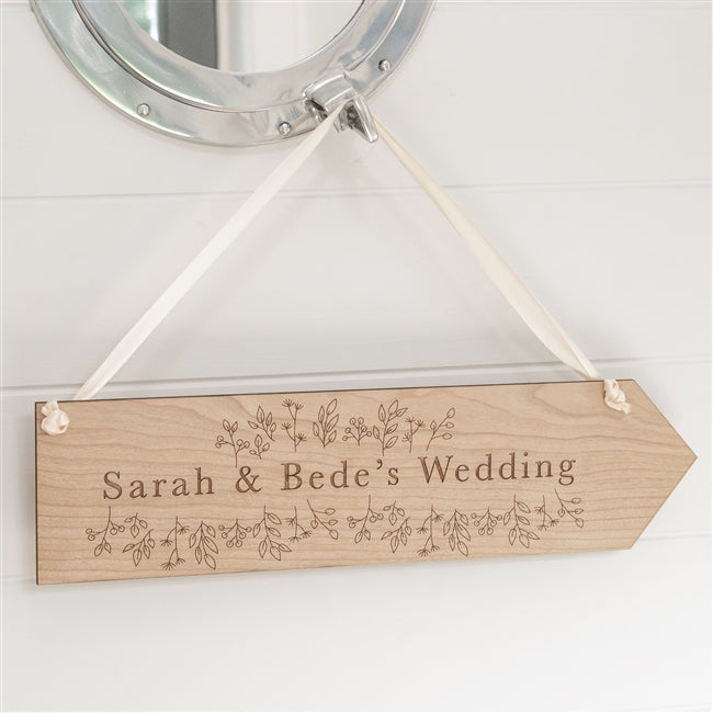 Personalised Floral Wedding Sign