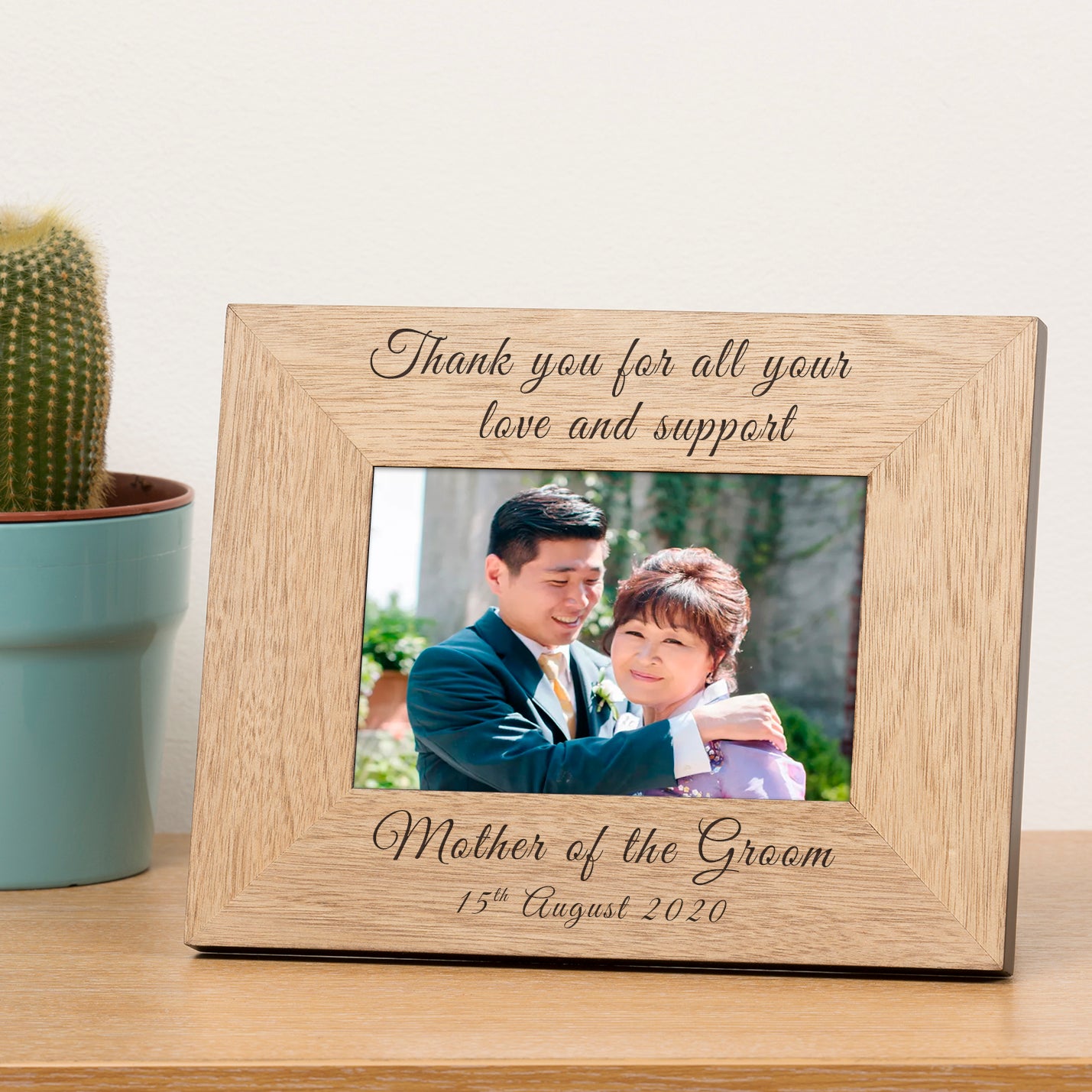 Personalised Thank You Wedding Wooden Photo Frame